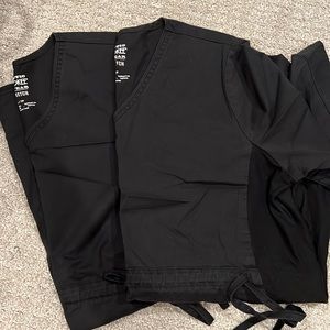Lot of 2 black maternity scrub tops size XS